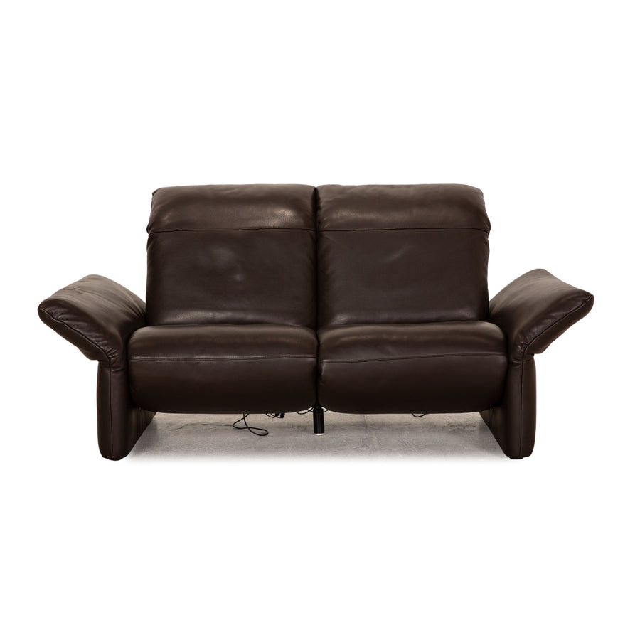 Koinor Elena leather sofa dark brown two-seater couch electr. function