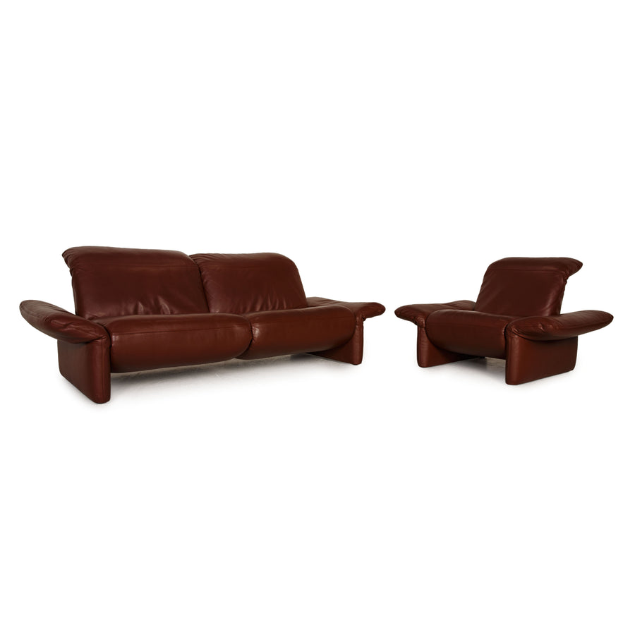 Koinor Elena leather sofa set wine red three-seater armchair function relax function