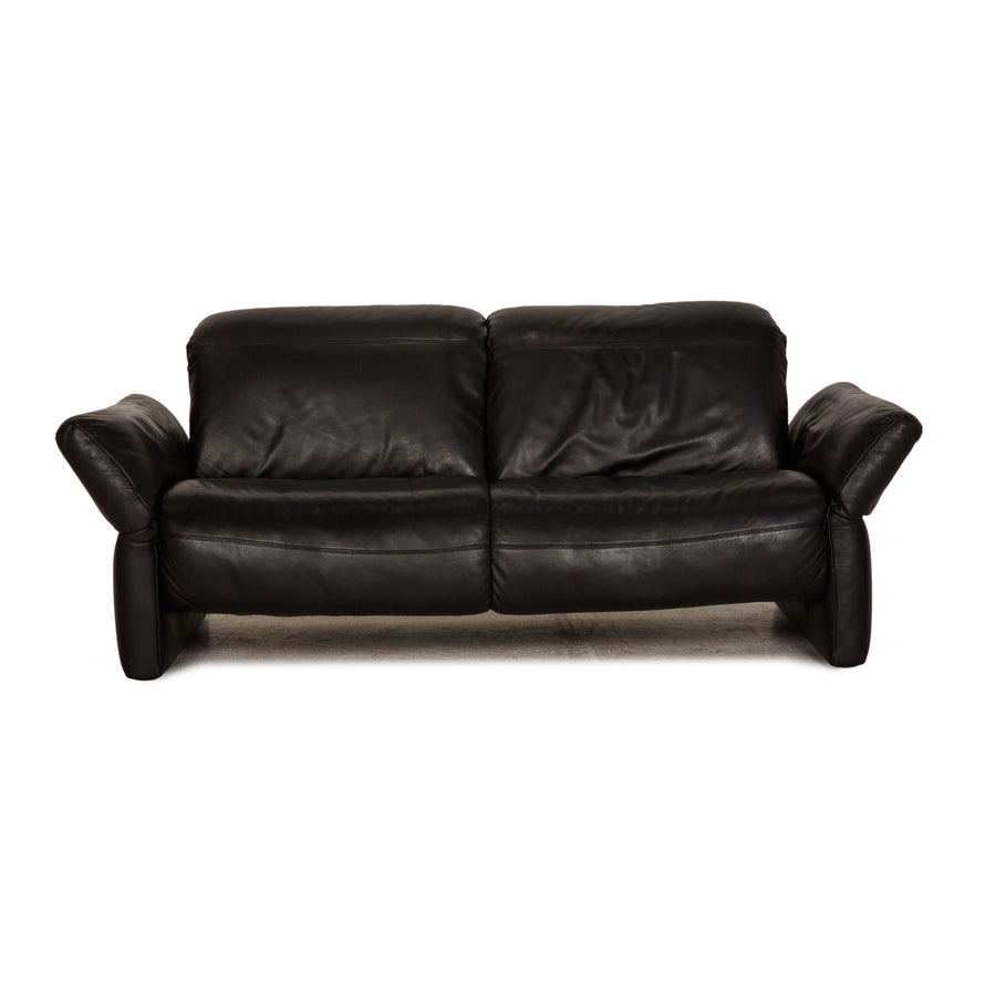 Koinor Elena leather sofa black three-seater couch relax function