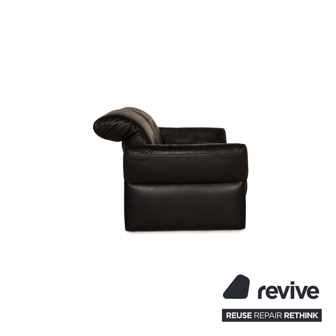 Koinor Elena Leder Sofa Schwarz Dreisitzer Couch Relax Funktion