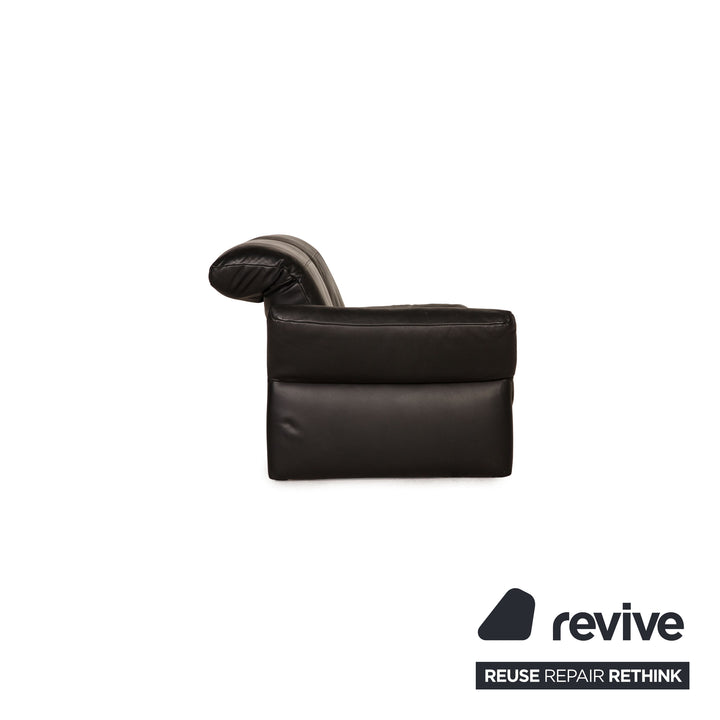 Koinor Elena leather sofa black two-seater couch relax function