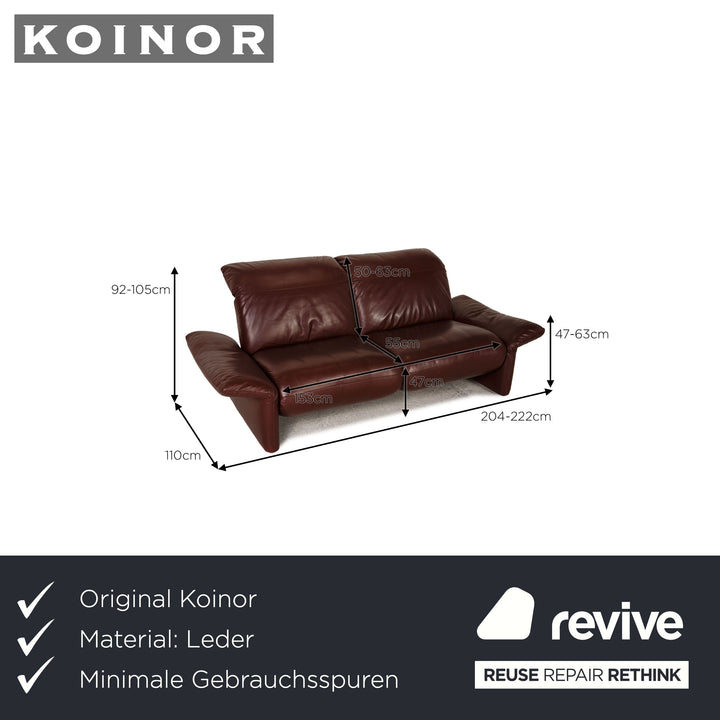 Koinor Elena Leder Sofa Weinrot Zweisitzer Couch Funktion Relaxfunktion