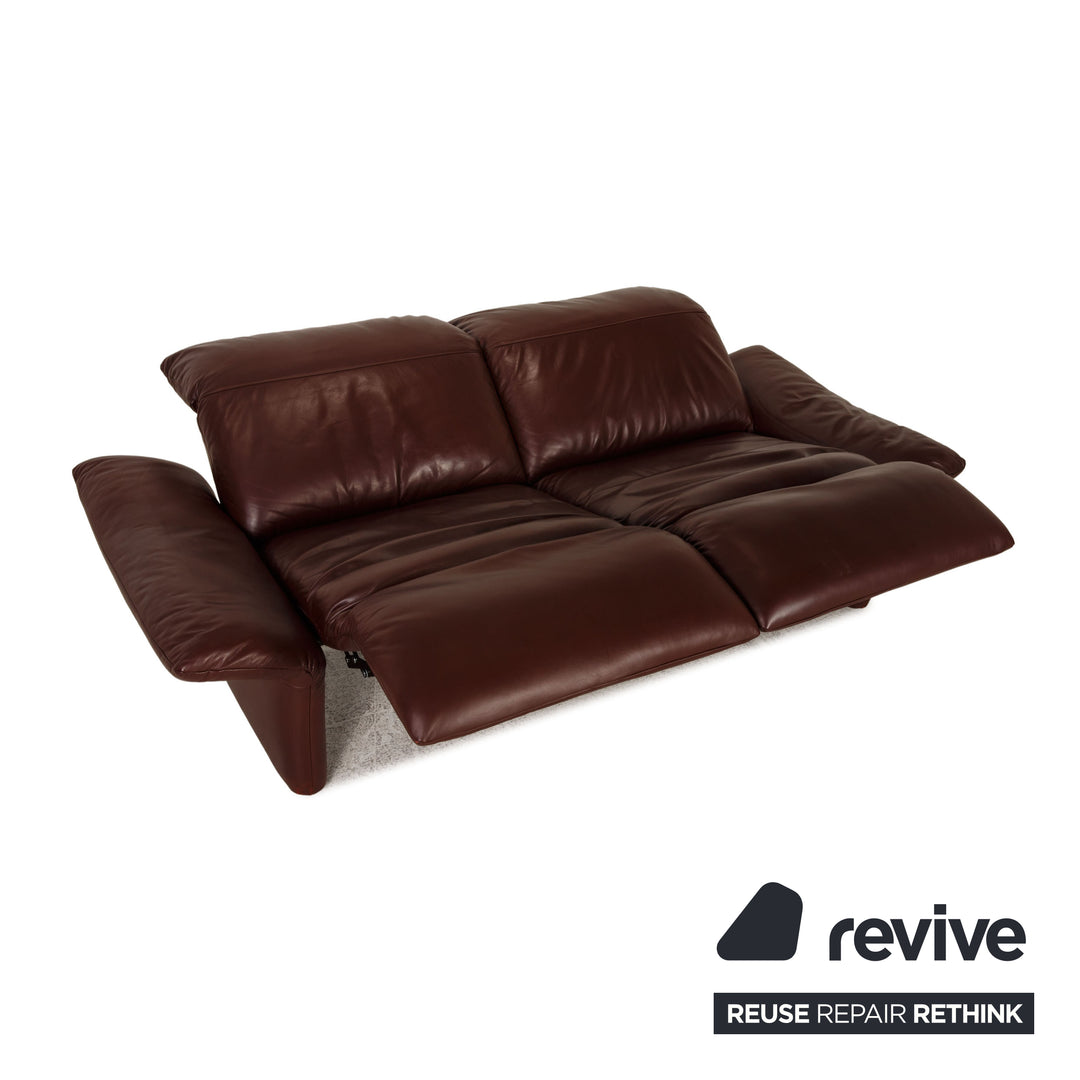 Koinor Elena leather sofa wine red two-seater couch function relax function