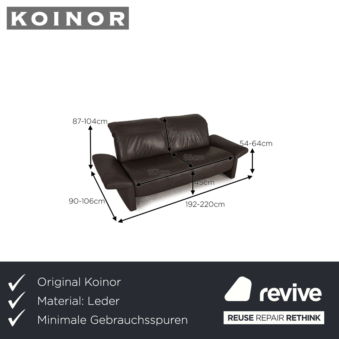 Koinor Enzo Leder Dreisitzer Grau Sofa Couch Funktion