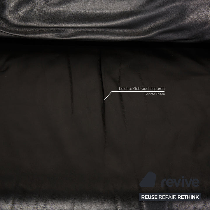 Koinor Evento Leder Sofa Schwarz Zweisitzer Couch Funktion Relaxfunktion