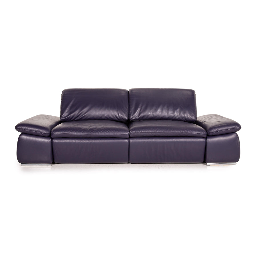 Koinor Evento leather sofa purple two seater electric function relax function couch