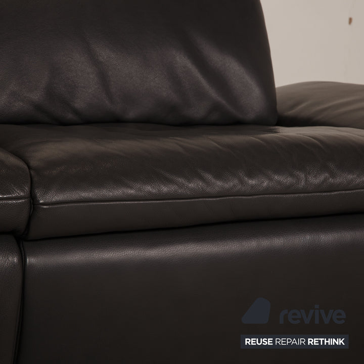 Koinor Evento Leder Zweisitzer Grau Sofa Couch elektrische Funktion