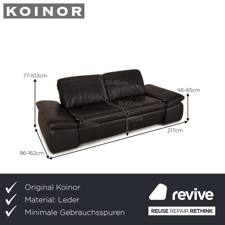 Koinor Evento Leder Zweisitzer Grau Sofa Couch elektrische Funktion