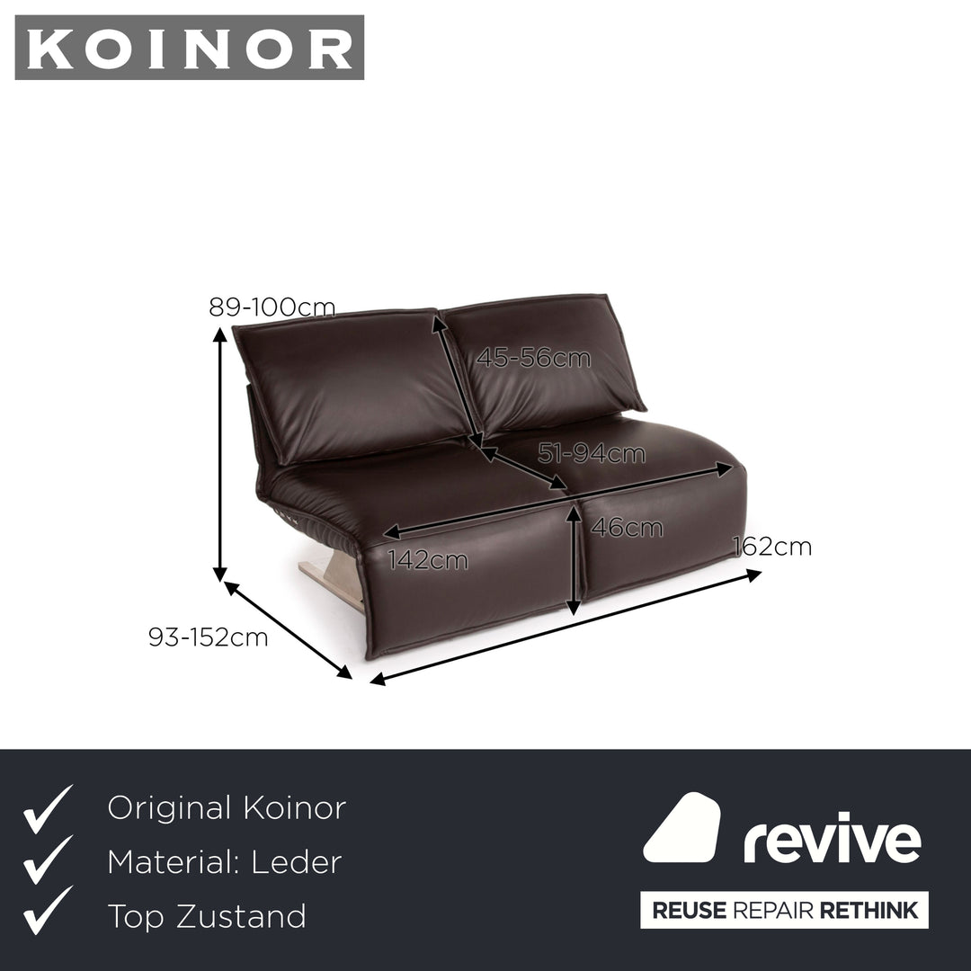 Koinor Evia Leder Sofa Braun Dunkelbraun Zweisitzer Relaxfunktion Funktion Elektrisch Couch