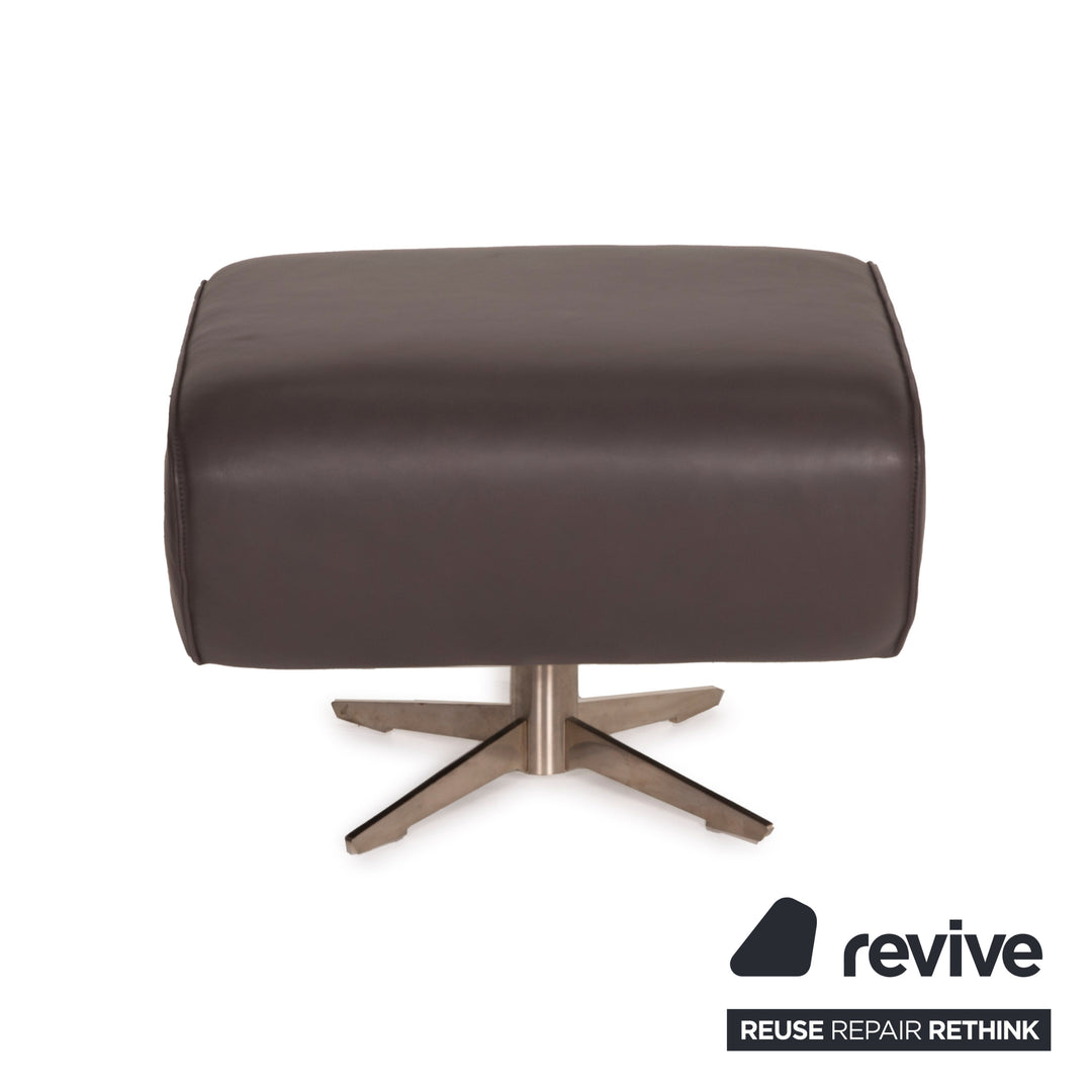 Tabouret en cuir Koinor Evita gris marron