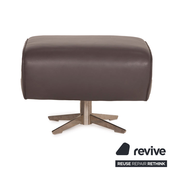 Koinor Evita Leather Stool Gray Brown