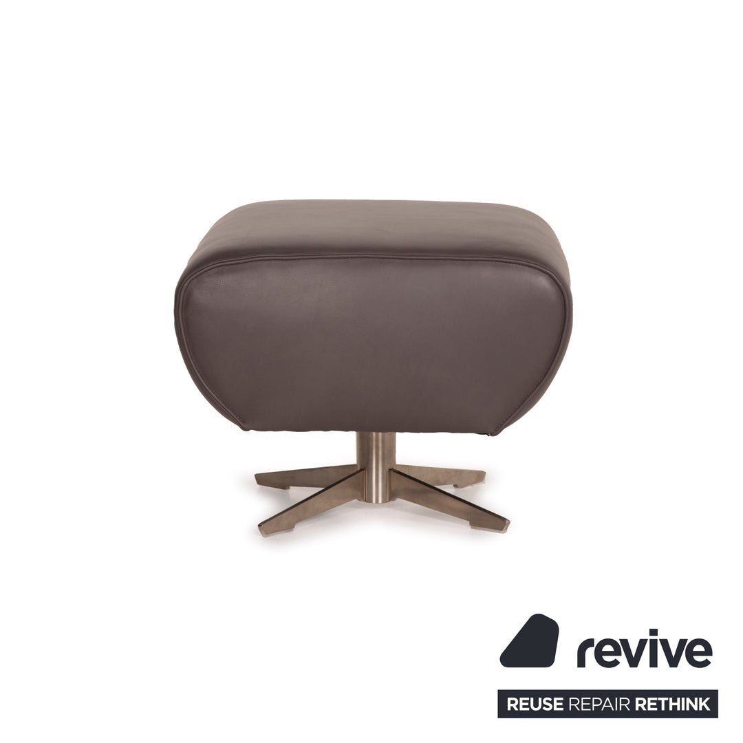 Koinor Evita Leather Stool Gray Brown