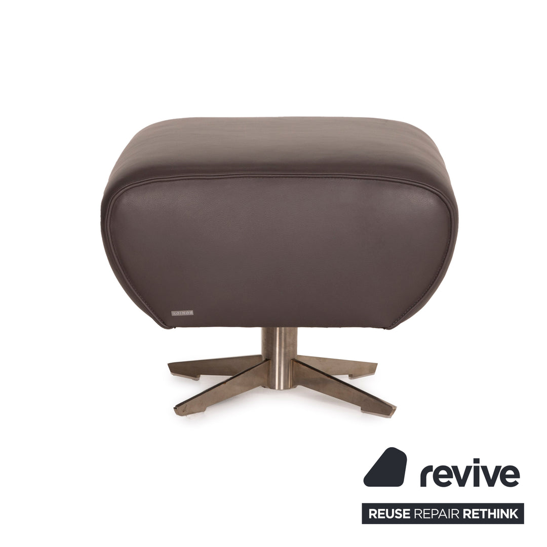 Koinor Evita Leather Stool Gray Brown