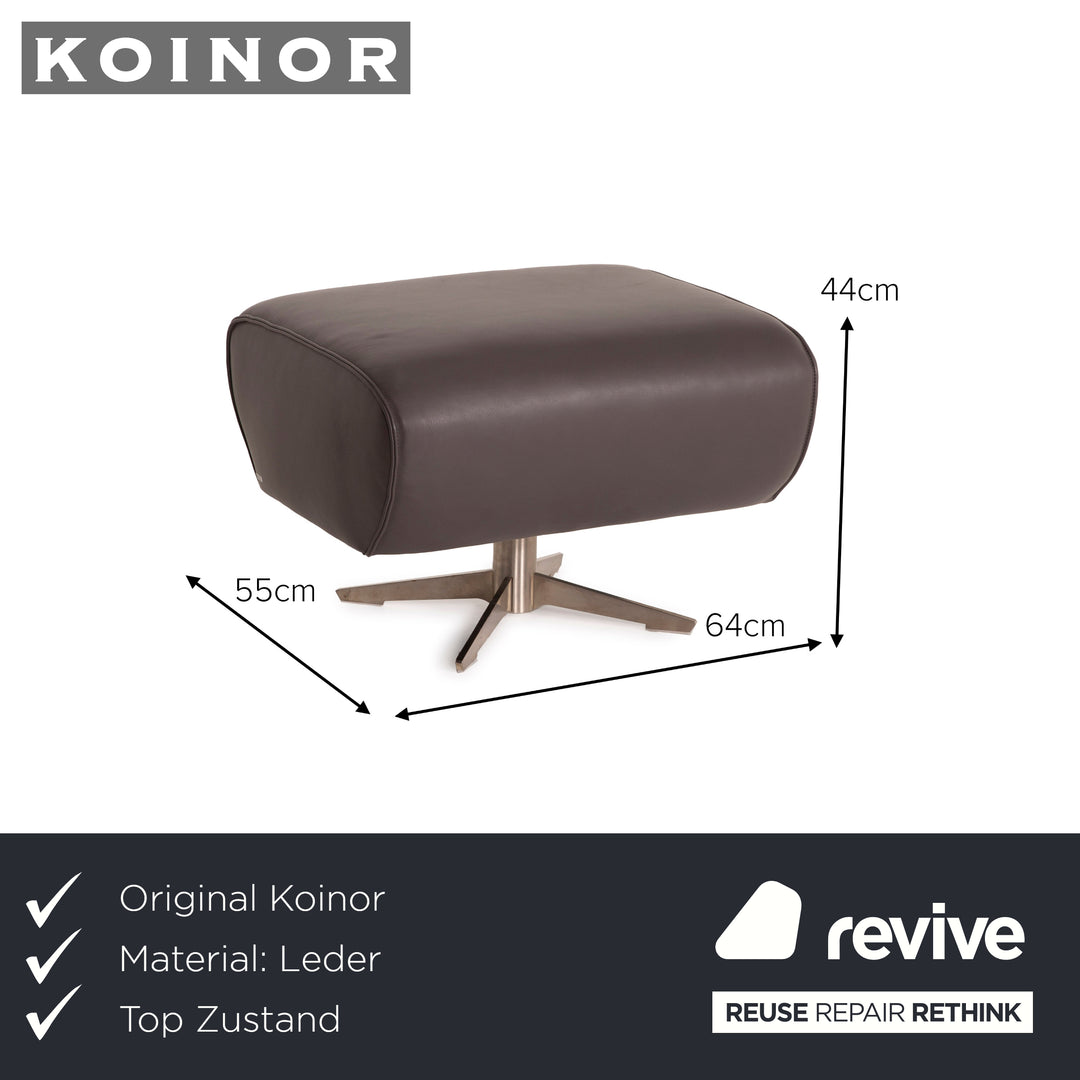 Koinor Evita Leather Stool Gray Brown