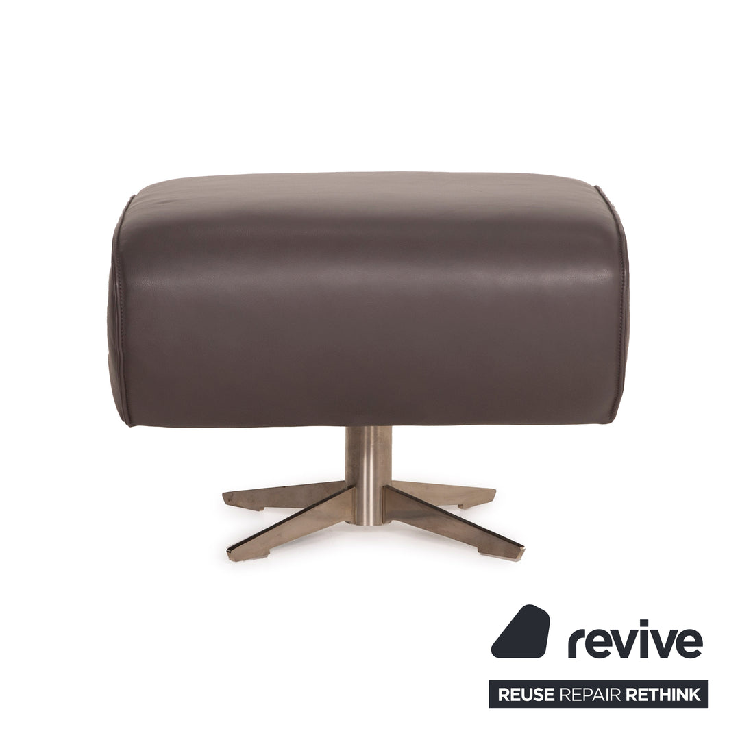 Koinor Evita Leather Stool Gray Brown