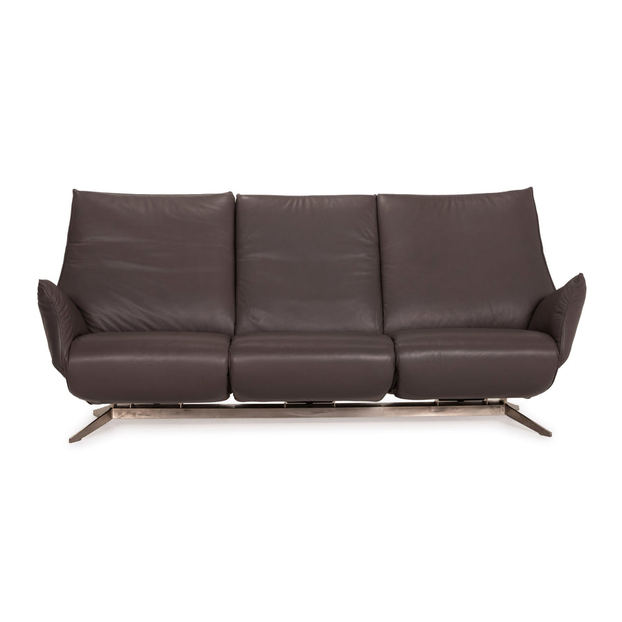 Koinor Evita Leather Sofa Gray Three Seater Brown
