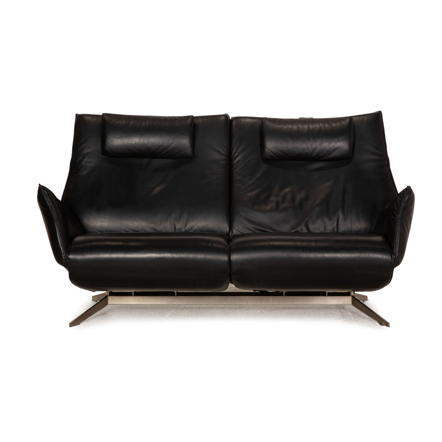 Koinor Evita leather sofa black two-seater couch electr. function