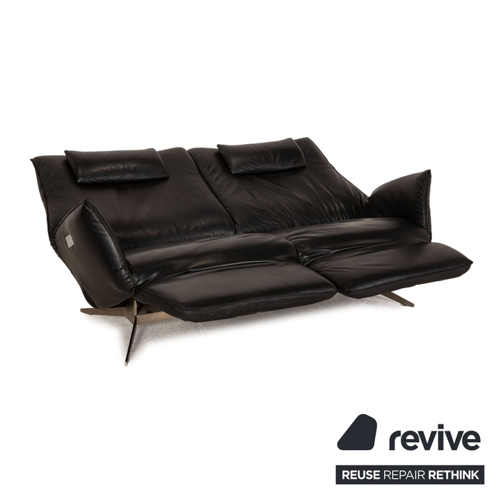 Koinor Evita Leder Sofa Schwarz Zweisitzer Couch elektr. Funktion