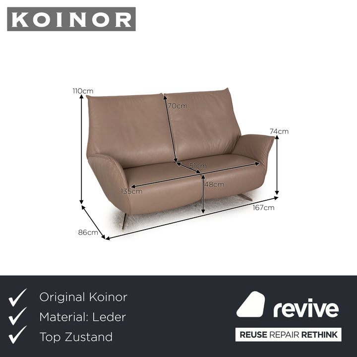 Koinor Evitla Leder Zweisitzer Beige Sofa Couch