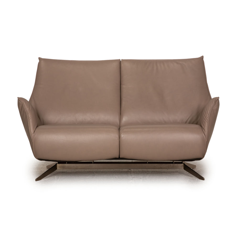 Koinor Evitla Leather Two Seater Beige Sofa Couch