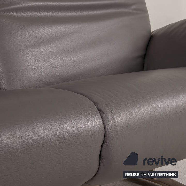 Koinor Exo 2 Leder Sofa Grau Zweisitzer Couch