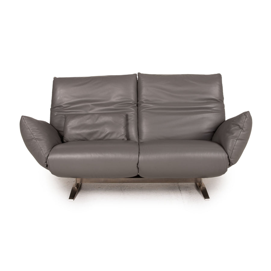 Koinor Exo 2 Leder Sofa Grau Zweisitzer Couch