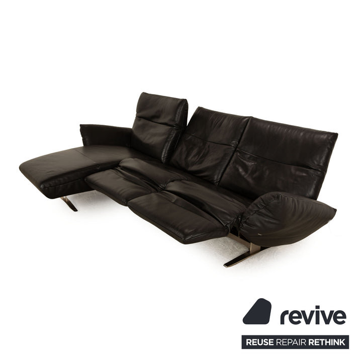 Koinor Exo Leder Ecksofa Schwarz elektrische Funktion Recamiere Links