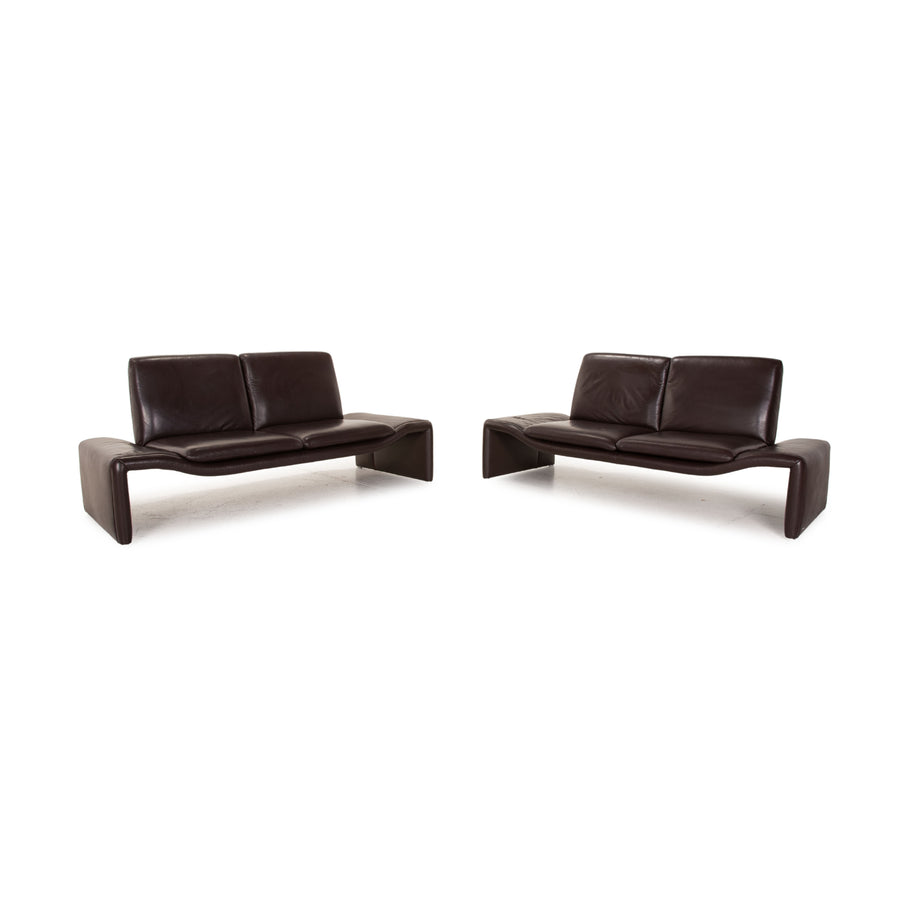 Koinor Fellini leather sofa set brown 2x two seater