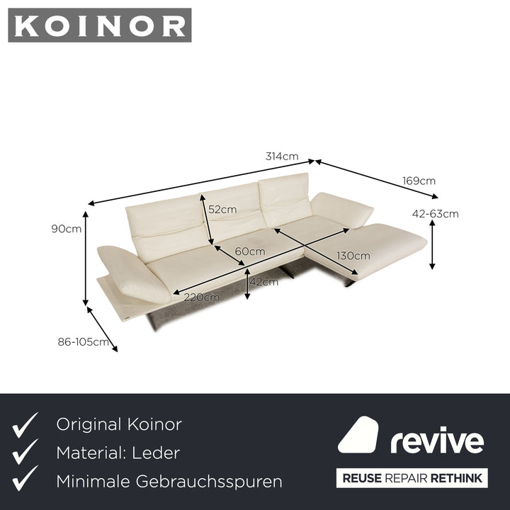 Koinor Francis leather corner sofa cream sofa couch feature