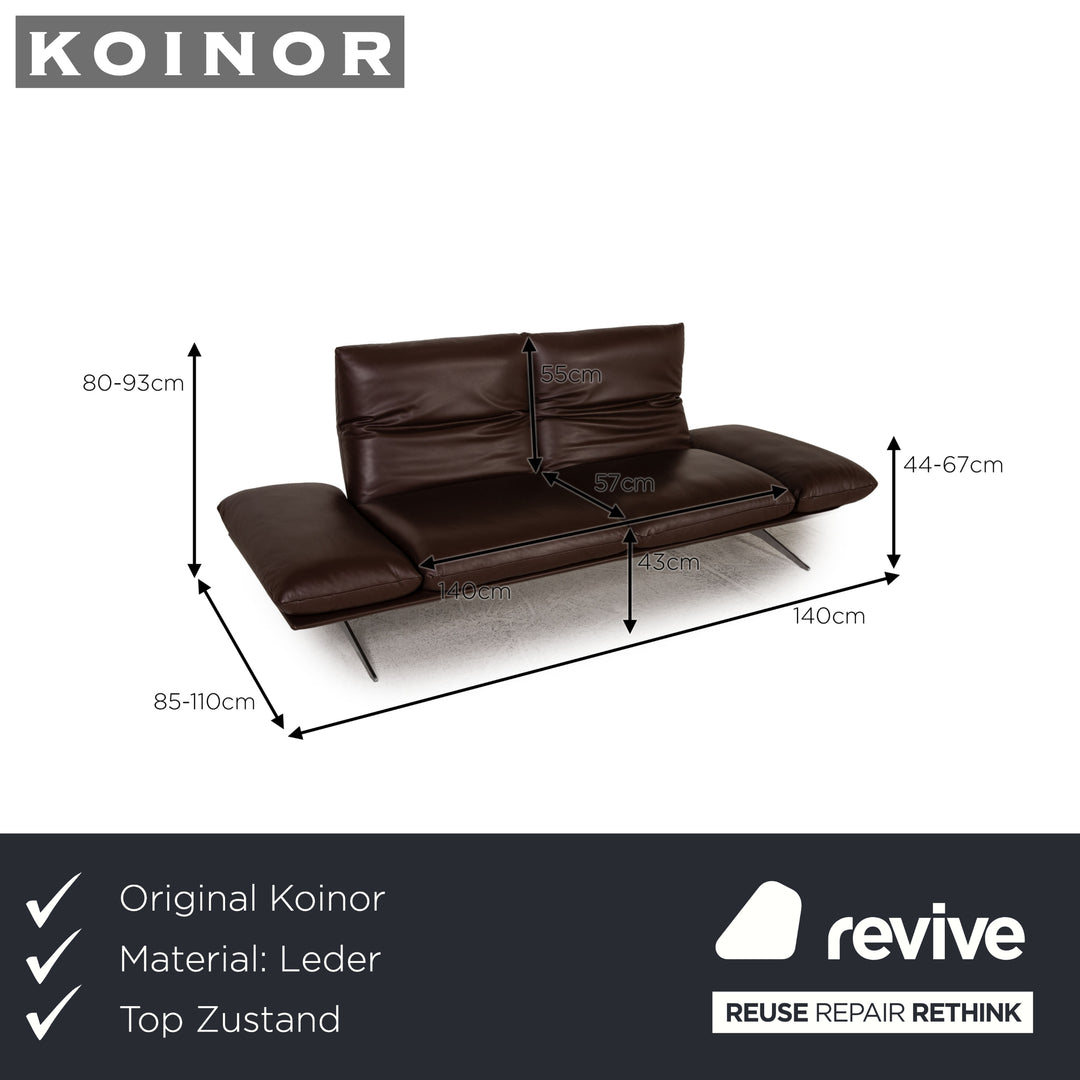 Koinor Francis leather sofa brown three seater couch function