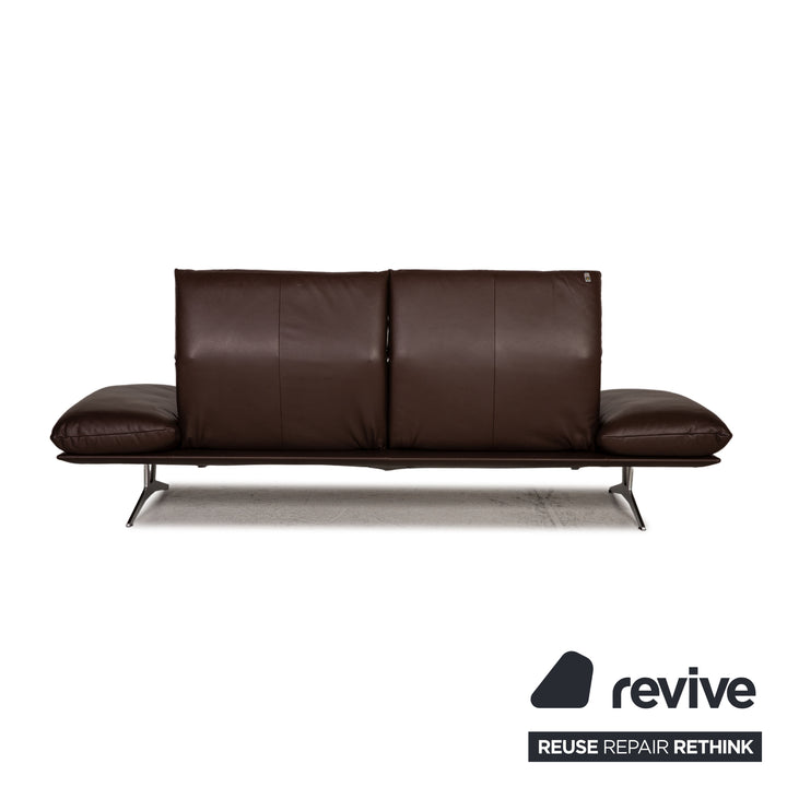 Koinor Francis leather sofa brown three seater couch function