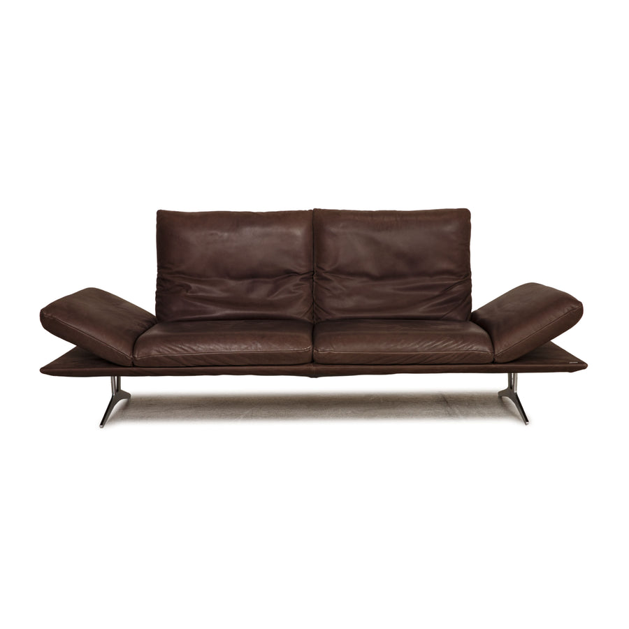 Koinor Francis Leather Two Seater Dark Brown Sofa Couch Function