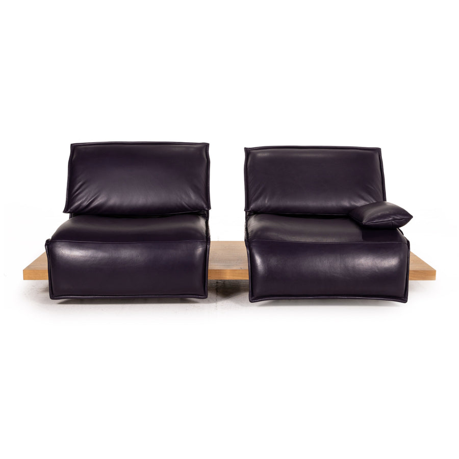 Koinor Free Motion Edit 2 Leder Sofa Lila Zweisitzer elektrische Funktion Couch