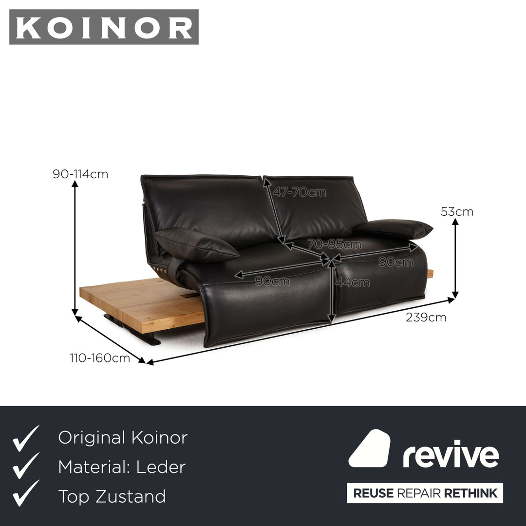 Koinor Free Motion Edit 2 Leder Sofa Schwarz Zweisitzer elektr. Funktion Relaxfunktion