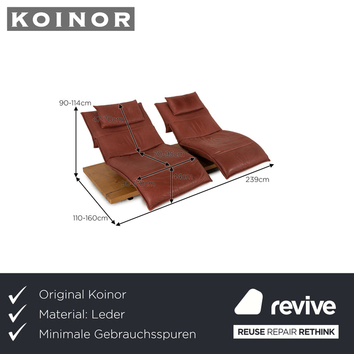 Koinor Free Motion Edit 2 Leder Zweisitzer Braun Rot Sofa Couch Funktion
