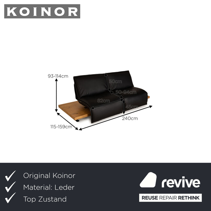 Koinor Free Motion Edit 2 Leder  Zweisitzer Schwarz Sofa Couch  Funktion