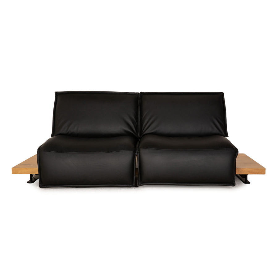 Koinor Free Motion Edit 2 Leather Two Seater Black Sofa Couch Function