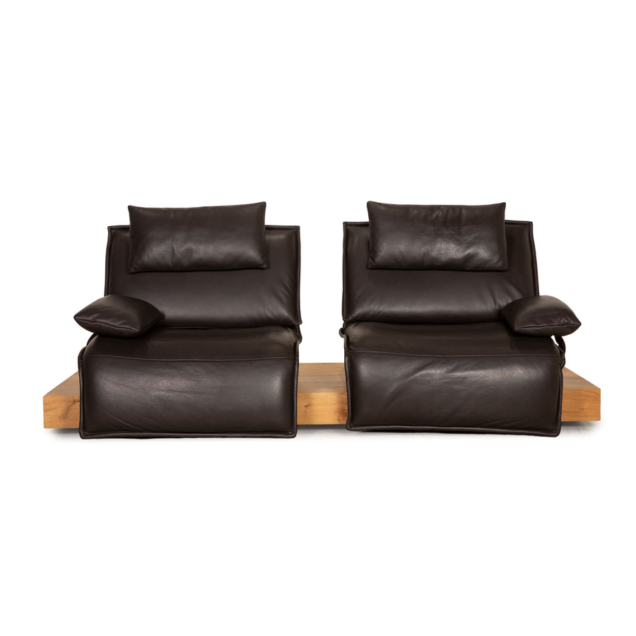 Koinor Free Motion Edit 3 Leder Sofa Dunkelbraun Zweisitzer Couch elektrische Funktion