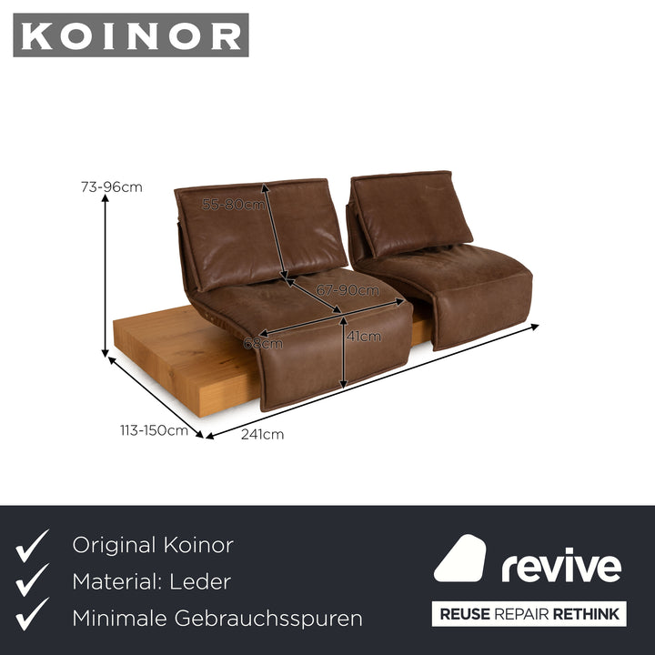 Koinor Free Motion Edit 3  Leder Zweisitzer Braun elektrische Funktion