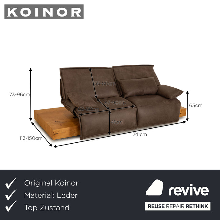Koinor Free Motion Edit 3 Leder Zweisitzer Braun elektrische Funktion
