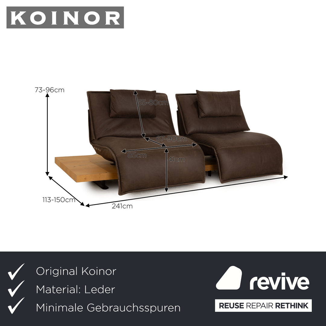 Koinor Free Motion Edit 3 Leder Zweisitzer Dunkelbraun elektrische Funktion