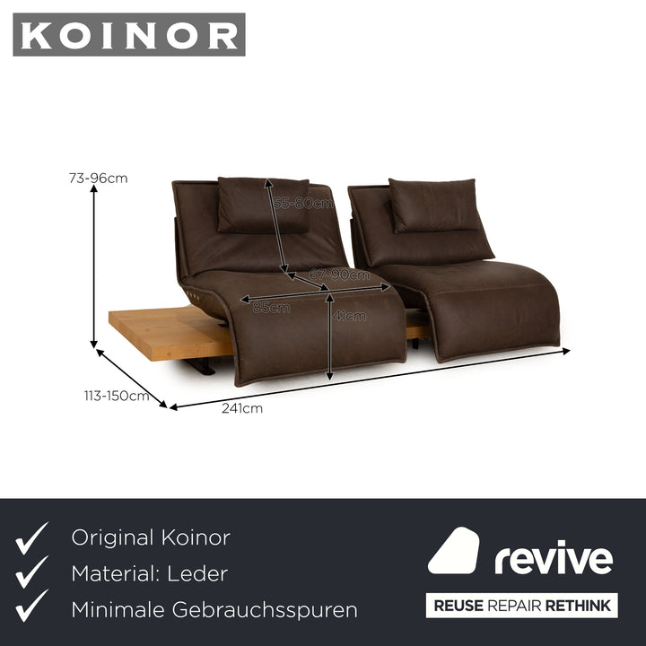 Koinor Free Motion Edit 3 Leder Zweisitzer Dunkelbraun elektrische Funktion