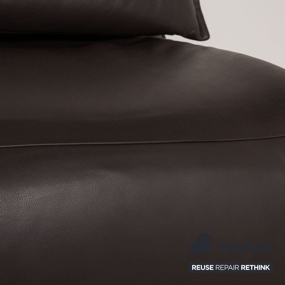Koinor Free Motion Edit 3 Leder Zweisitzer Dunkelbraun Sofa Couch Funktion