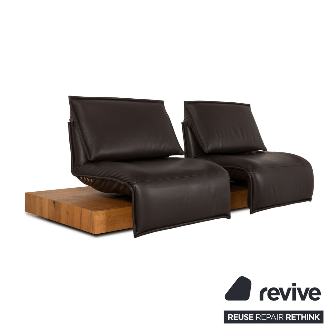 Koinor Free Motion Edit 3 Leder Zweisitzer Dunkelbraun Sofa Couch Funktion