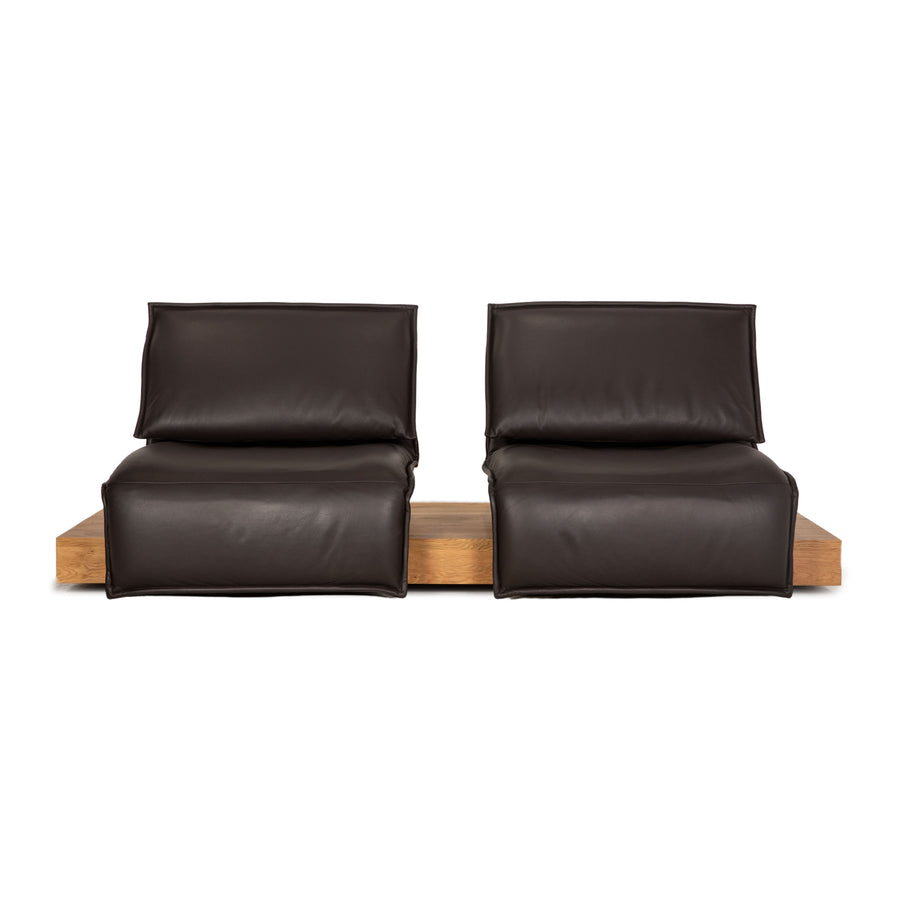 Koinor Free Motion Edit 3 Leder Zweisitzer Dunkelbraun Sofa Couch Funktion