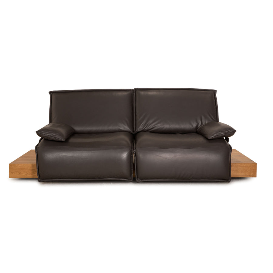 Koinor Free Motion Edit 3 Leder Zweisitzer Grau Dunkelgrau Sofa Couch elektrische Relaxfunktion