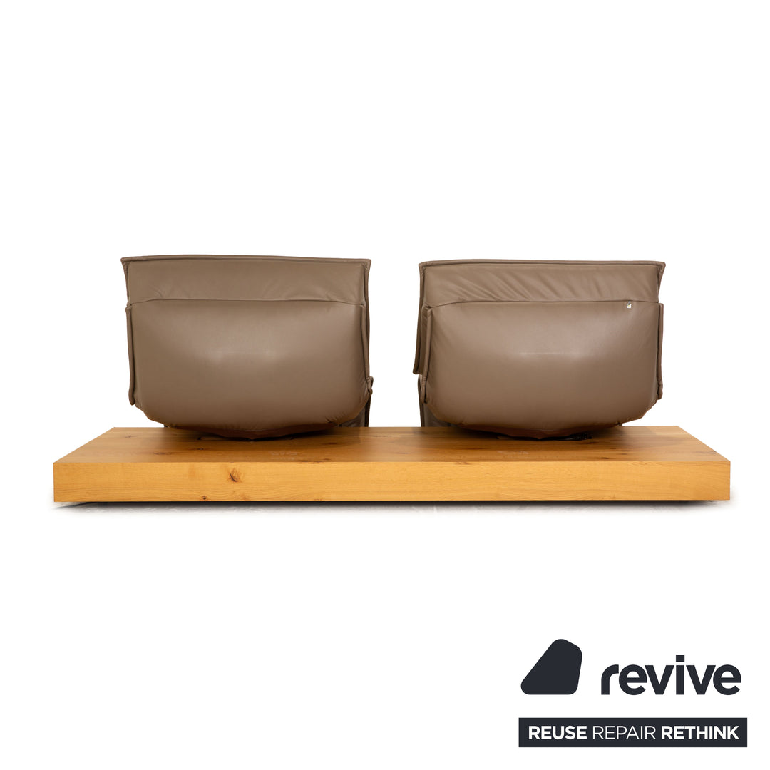Koinor Free Motion Edit 3 Leder Zweisitzer Grau elektrische Funktion Relaxfunktion Sofa Couch
