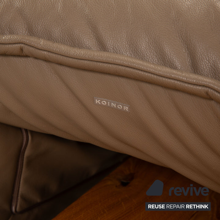Koinor Free Motion Edit 3 Leder Zweisitzer Grau elektrische Funktion Relaxfunktion Sofa Couch
