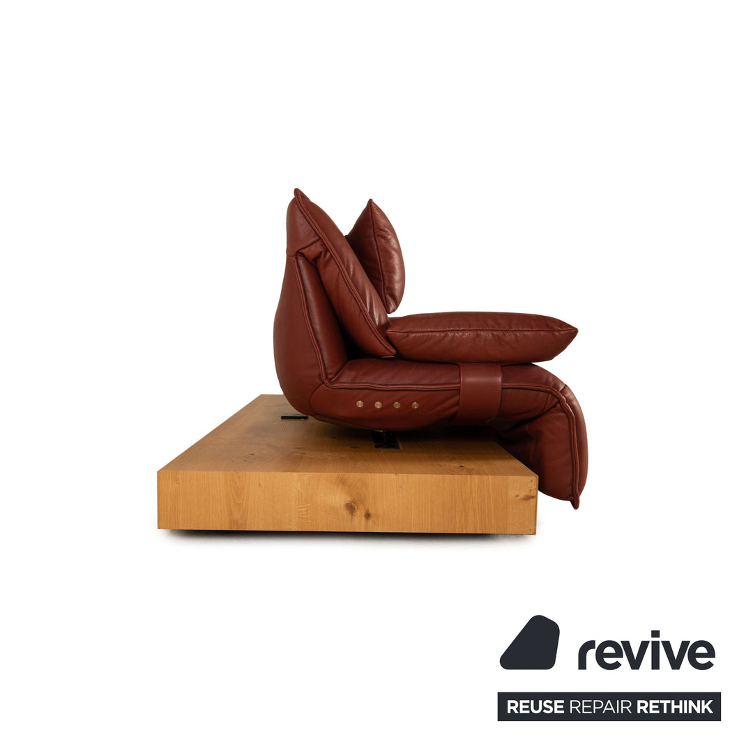 Koinor Free Motion Edit 3 Leder Zweisitzer Rot Sofa Couch Funktion