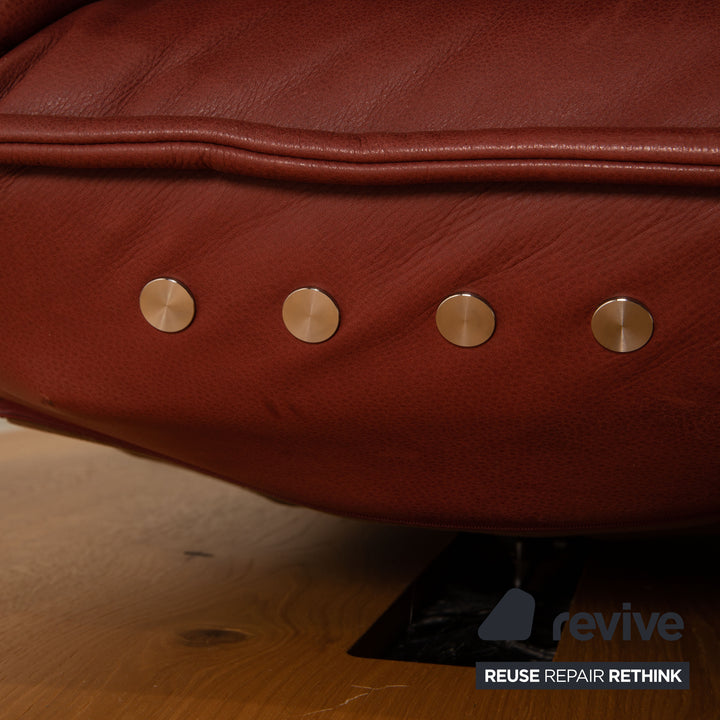 Koinor Free Motion Edit 3 Leder Zweisitzer Rot Sofa Couch Funktion